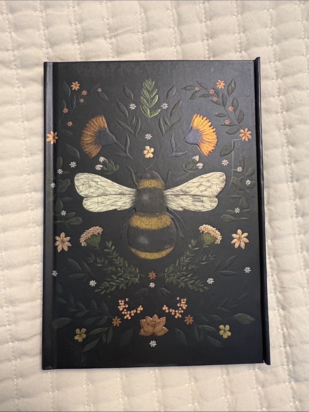 Black Bee Motif Hardcover Journal - Decorative Notebook